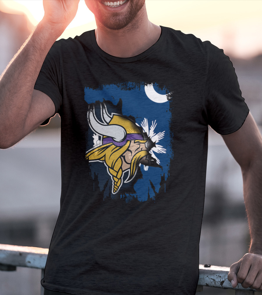 Together South Carolina Vikings Helmet And Palmetto Moon T-Shirt