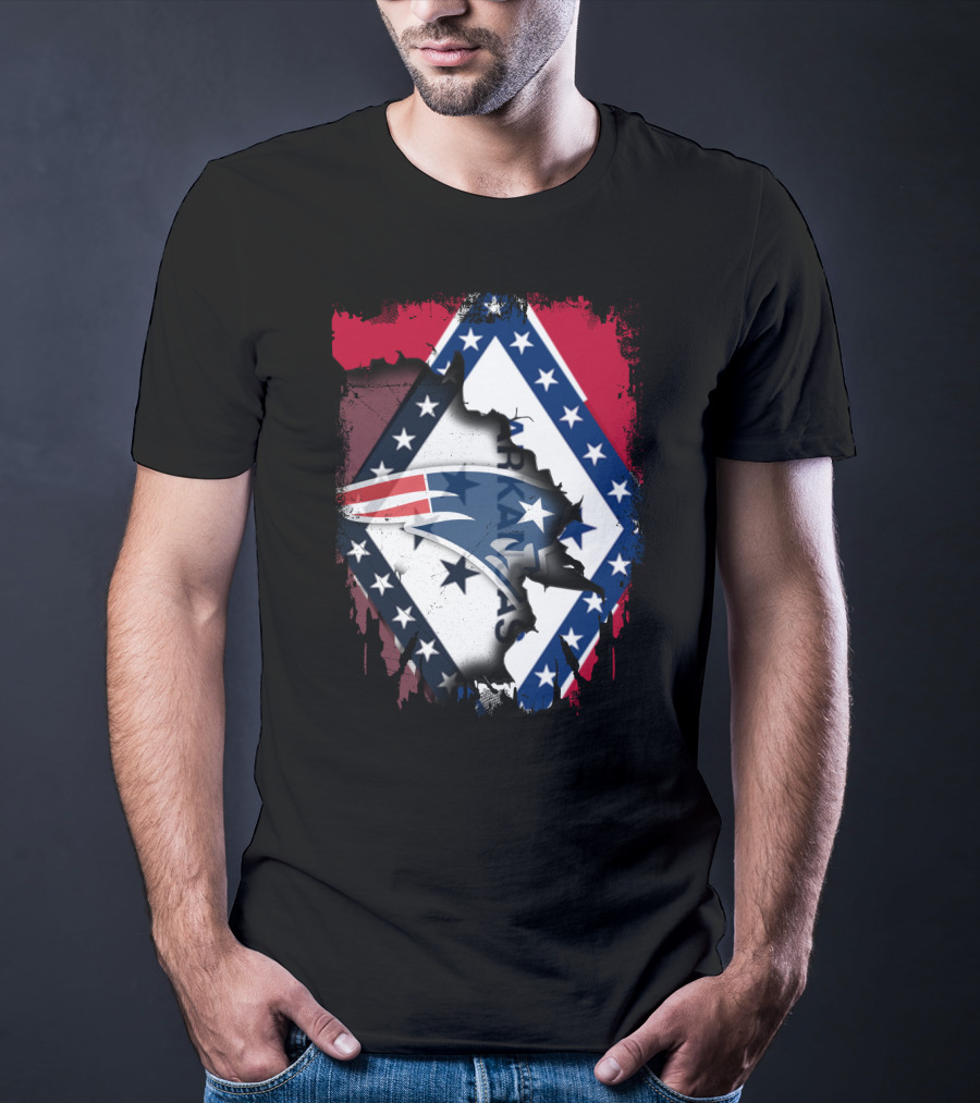 Together Arkansas With Patriots Stars And Stripes Flag Fusion T-Shirt