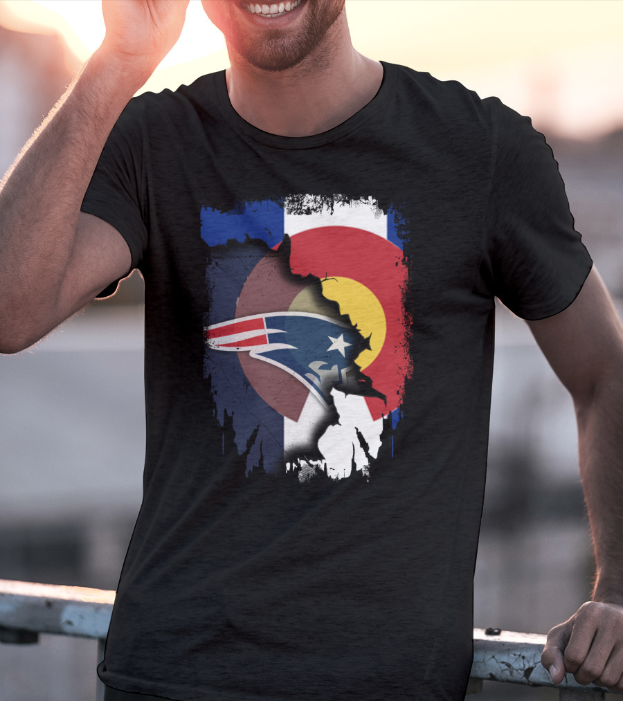 Together Colorado With Patriots Logo And Colorado Flag Fusion T-Shirt