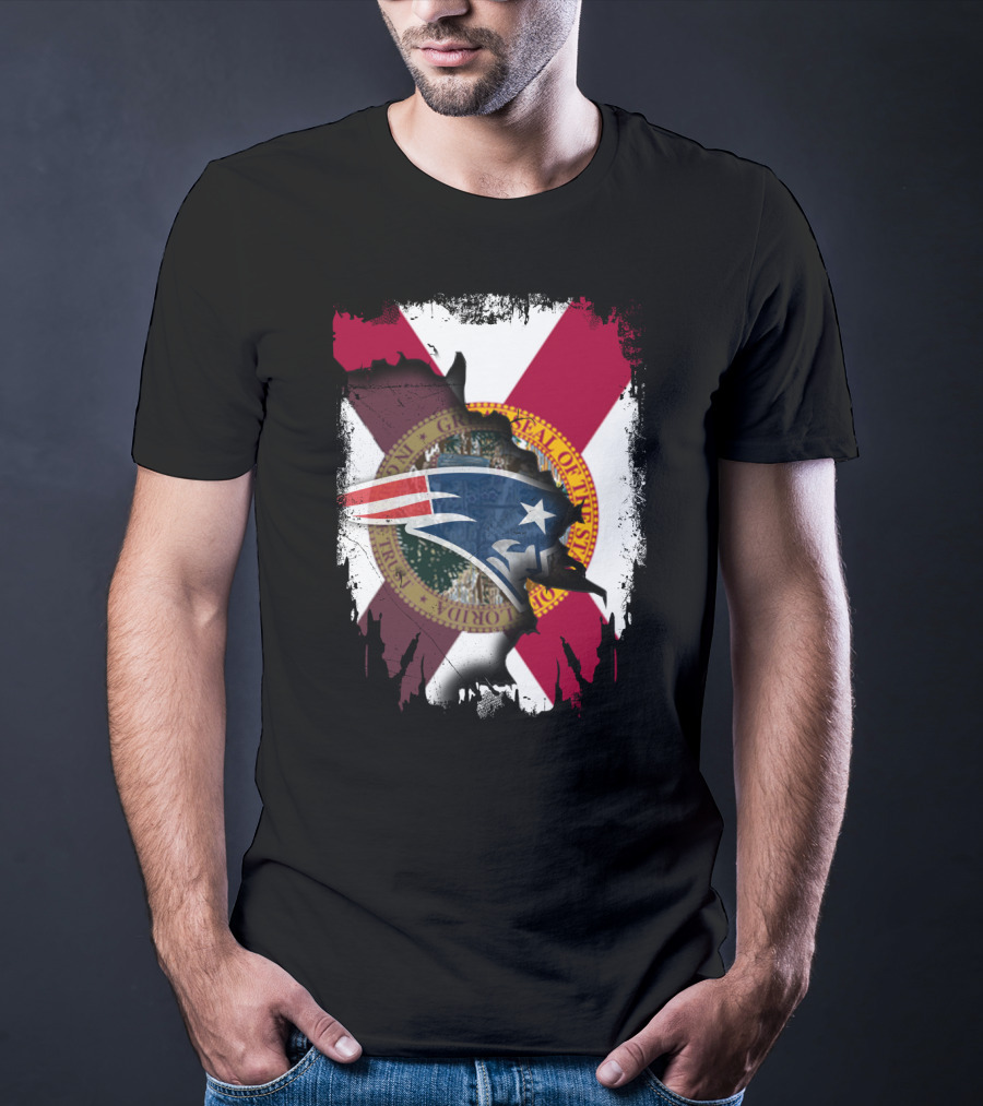 Florida State Seal And New England Patriots Logo Together T-Shirt