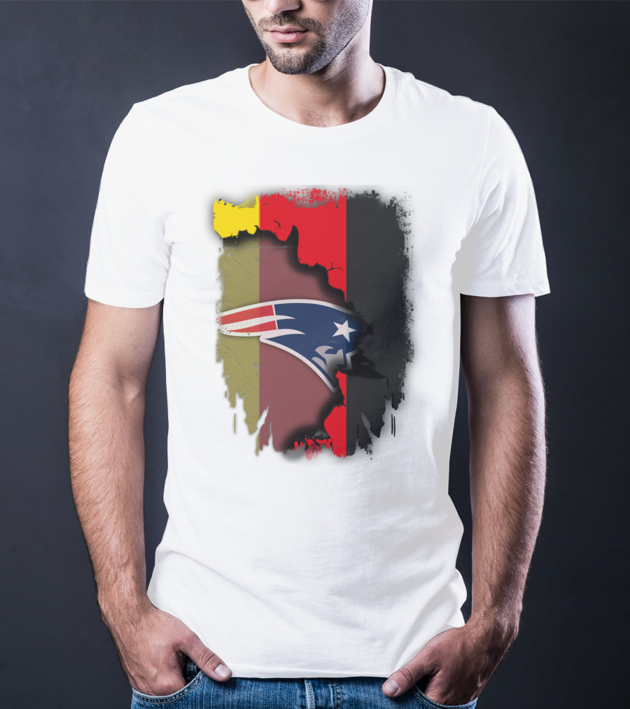 Patriots Logo On Germany Flag Background Together T-Shirt