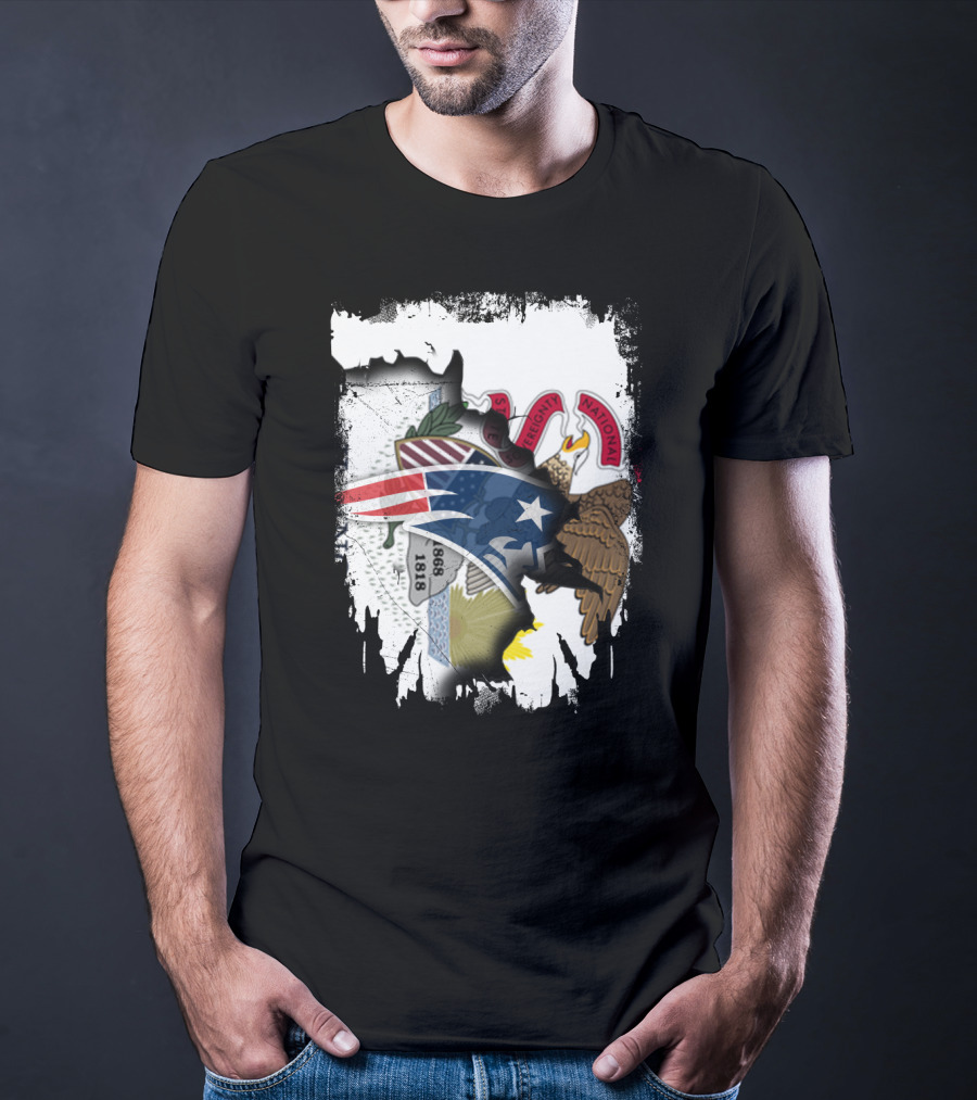 Together Illinois With Patriots Logo And State Seal Blend T-Shirt