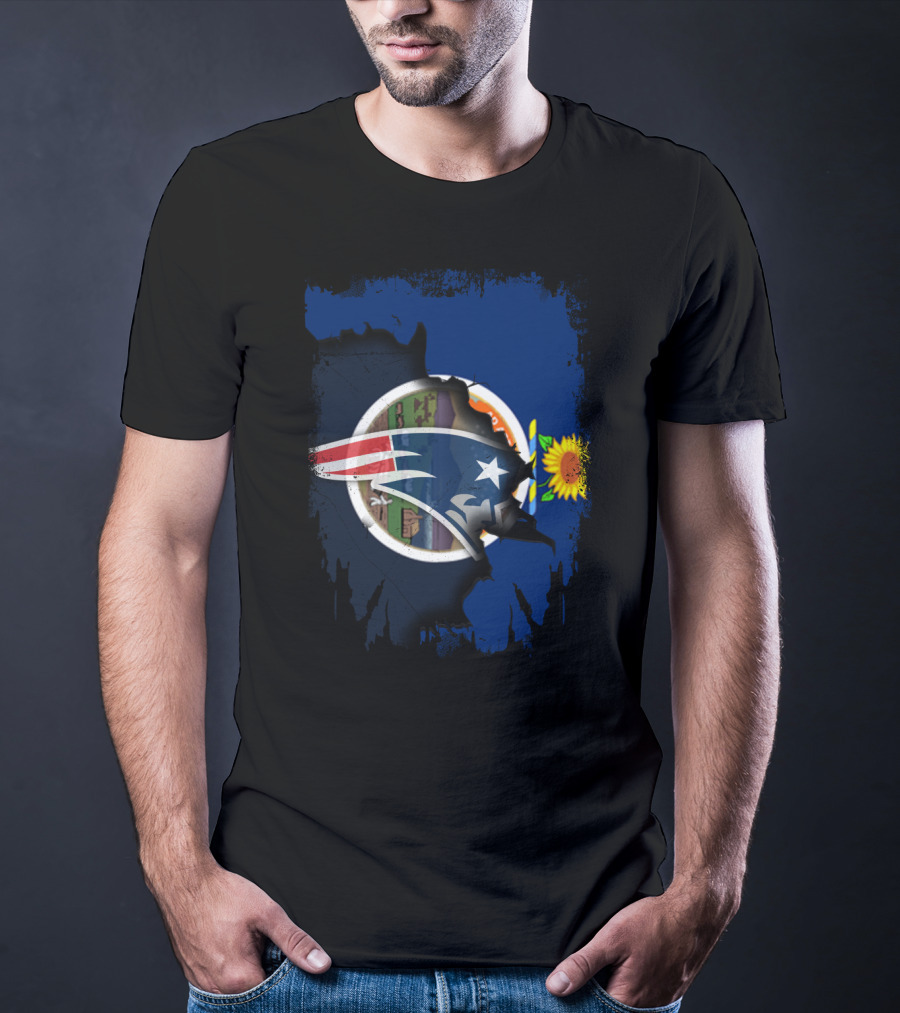 Together Kansas Patriots Sunflower Flag Map T-Shirt