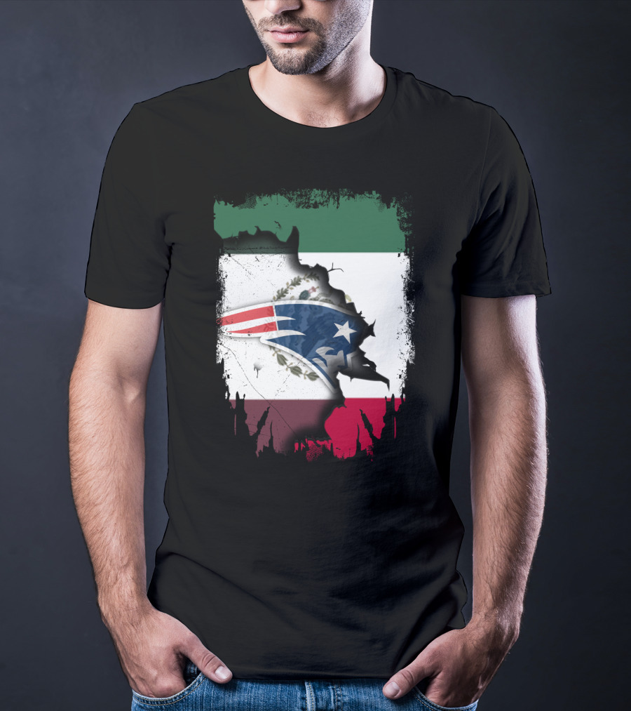 Together With Mexico And Patriots Flag T-Shirt
