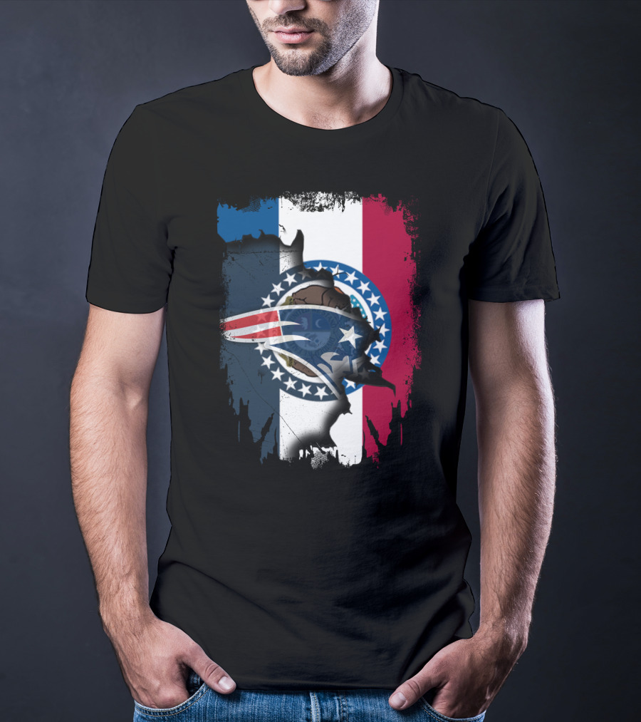 Together Missouri Patriots Flag And Patriot Logo Fusion T-Shirt