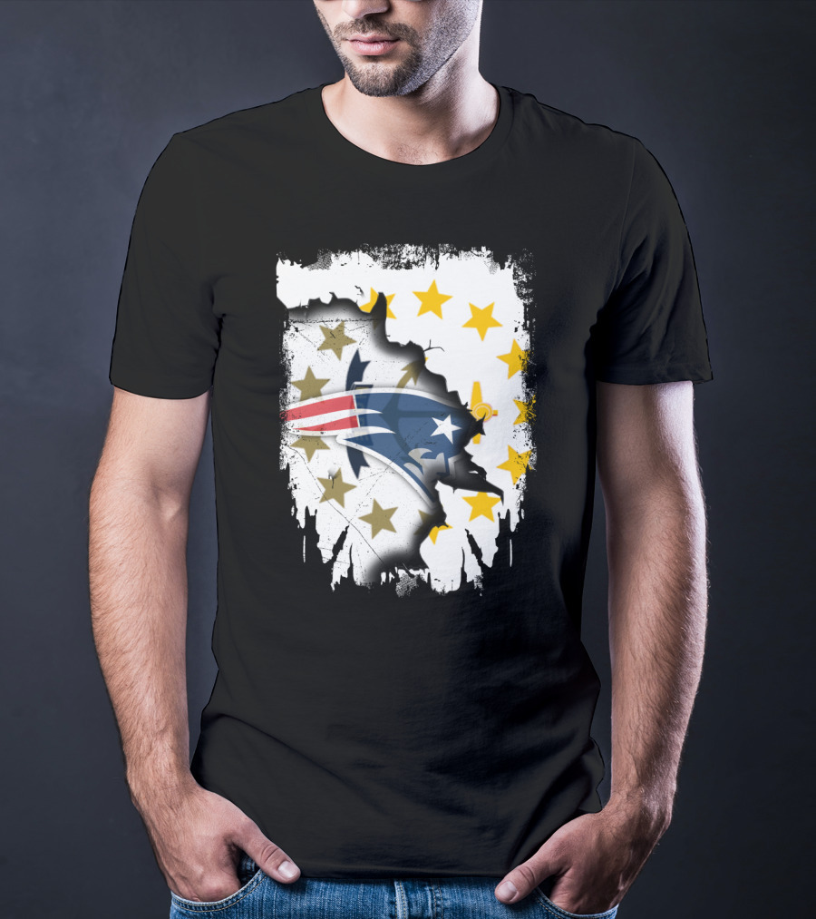 Together Rhode Island Patriots Star-Spangled Unity T-Shirt