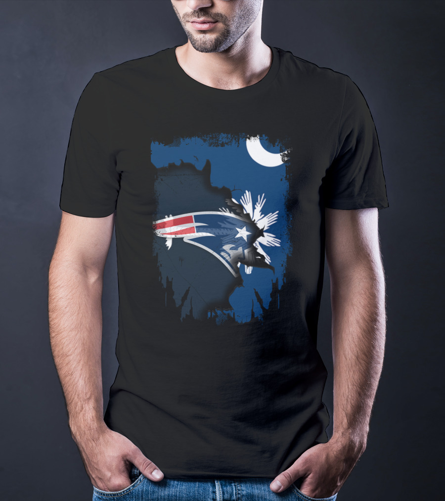 Together South Carolina With New England Patriots Logo And State Flag Elements T-Shirt