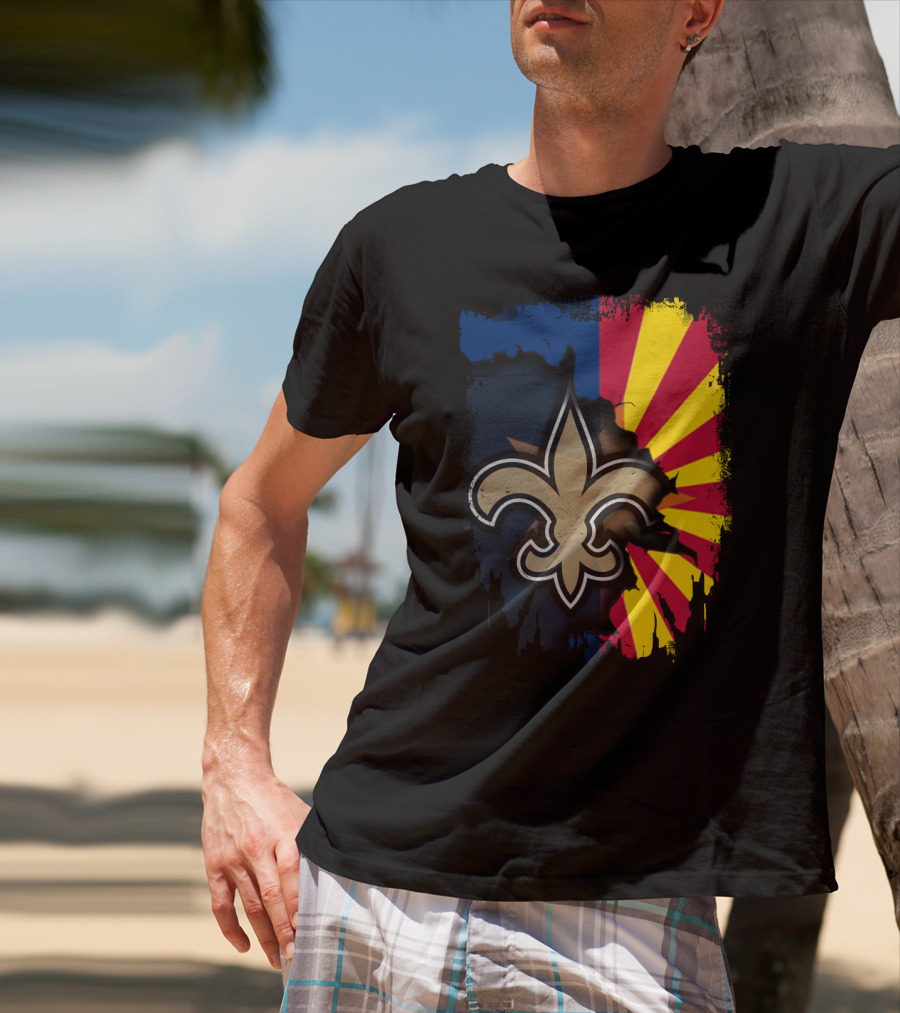 Together Arizona Saints Fleur-de-Lis Flag Fusion T-Shirt