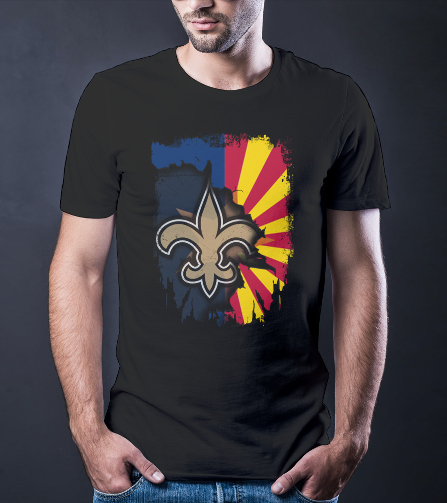 Together Arizona Saints Fleur-de-Lis Flag Fusion T-Shirt