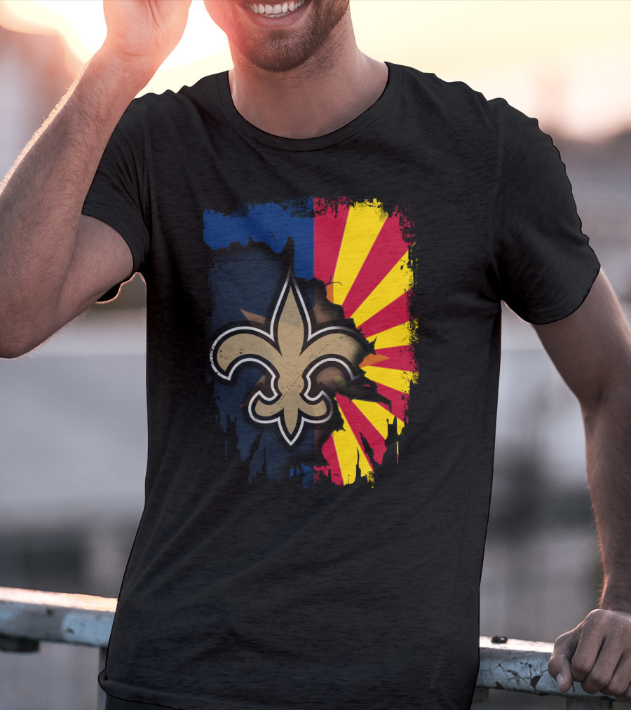 Together Arizona Saints Fleur-de-Lis Flag Fusion T-Shirt