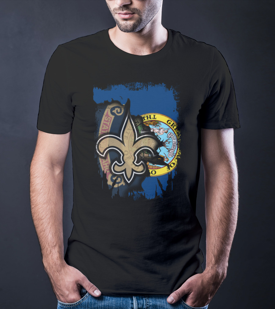Together Idaho Fleur-de-Lis Saints Flag T-Shirt