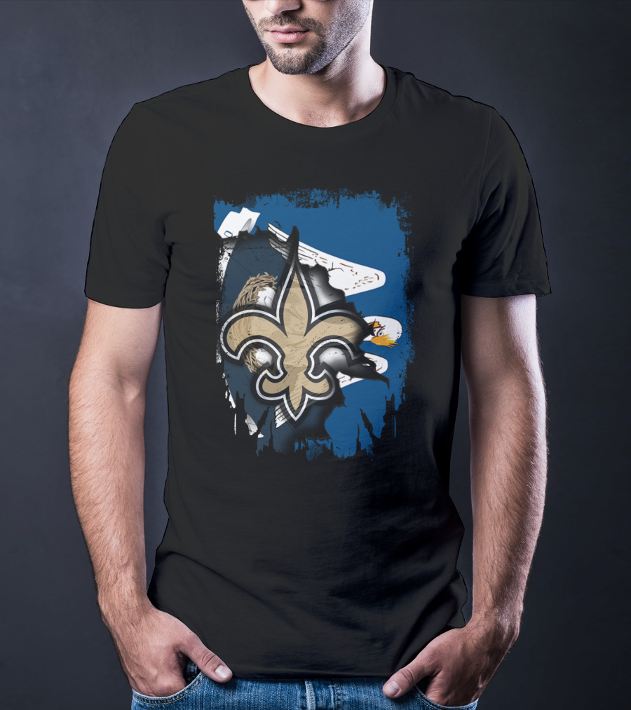 Together Louisiana Fleur-de-Lis Saints With Eagle Background T-Shirt