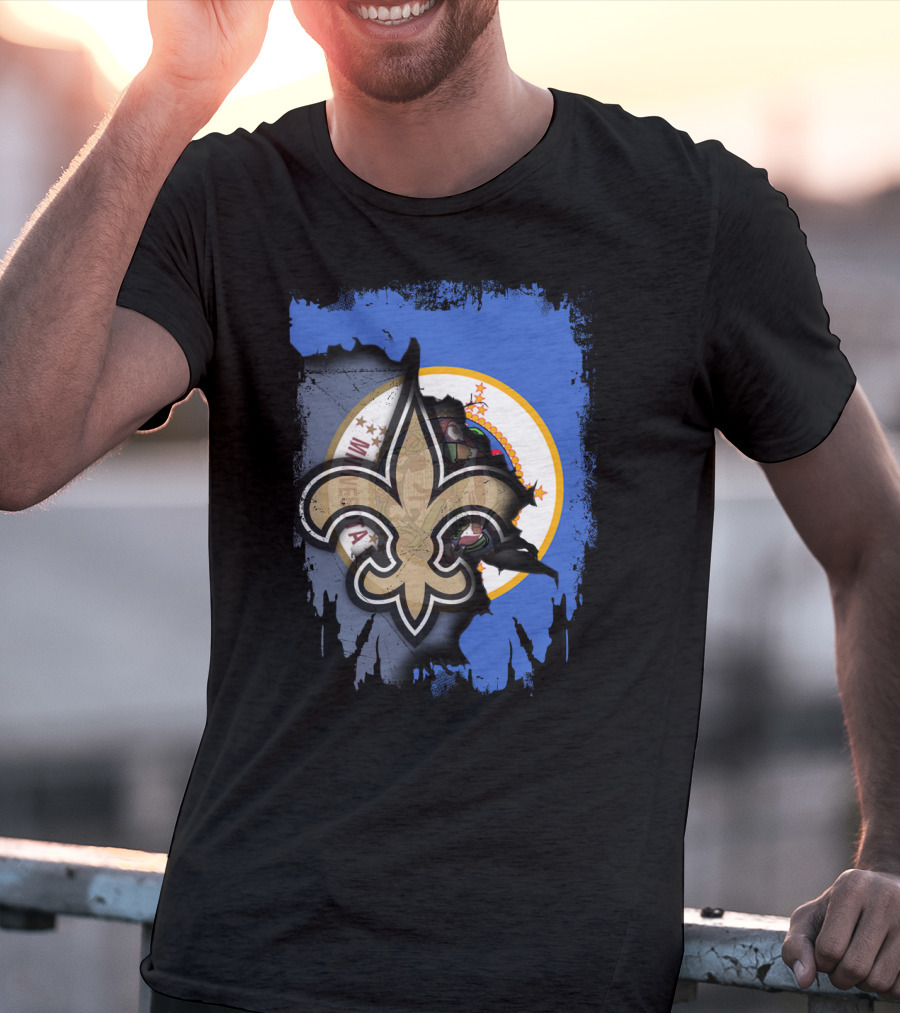Together Minnesota With Louisiana Saints Fleur-de-lis Emblem T-Shirt