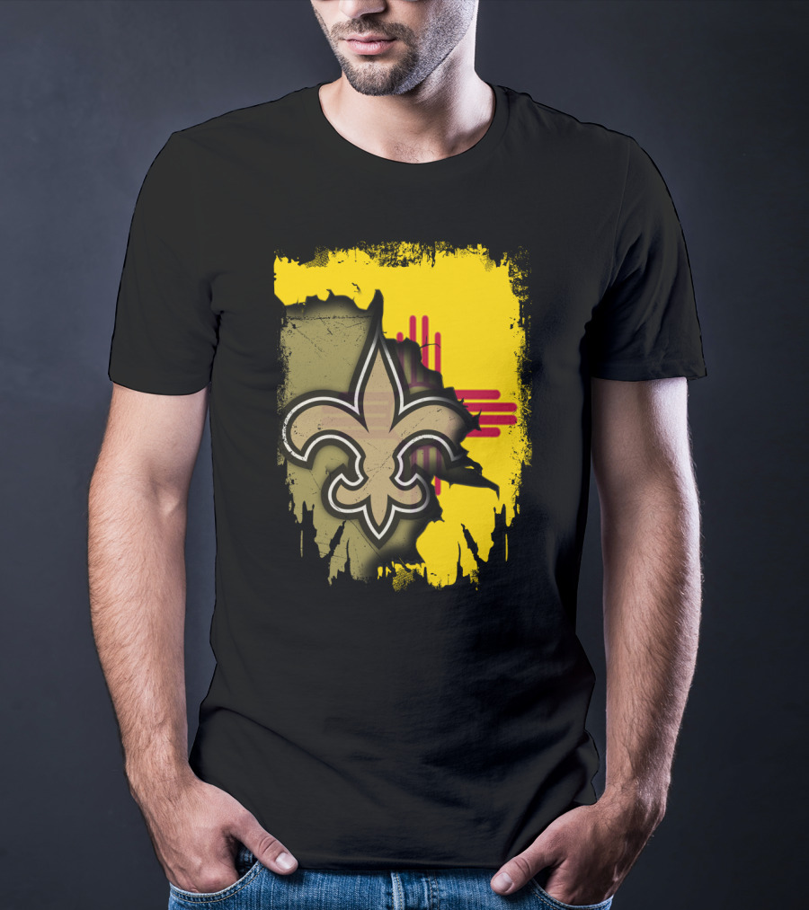 Together New Mexico With Saints Fleur-de-Lis And State Flag T-Shirt