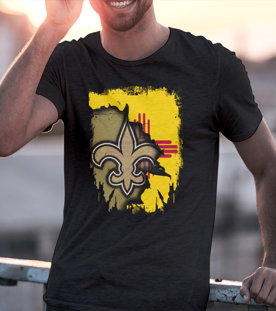 Together New Mexico With Saints Fleur-de-Lis And State Flag T-Shirt