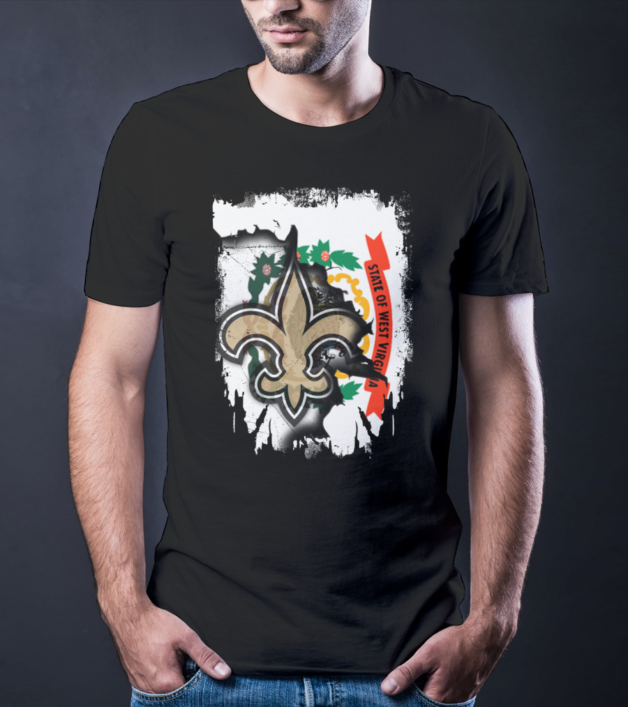 State Of West Virginia Fleur-de-lis Saints T-Shirt