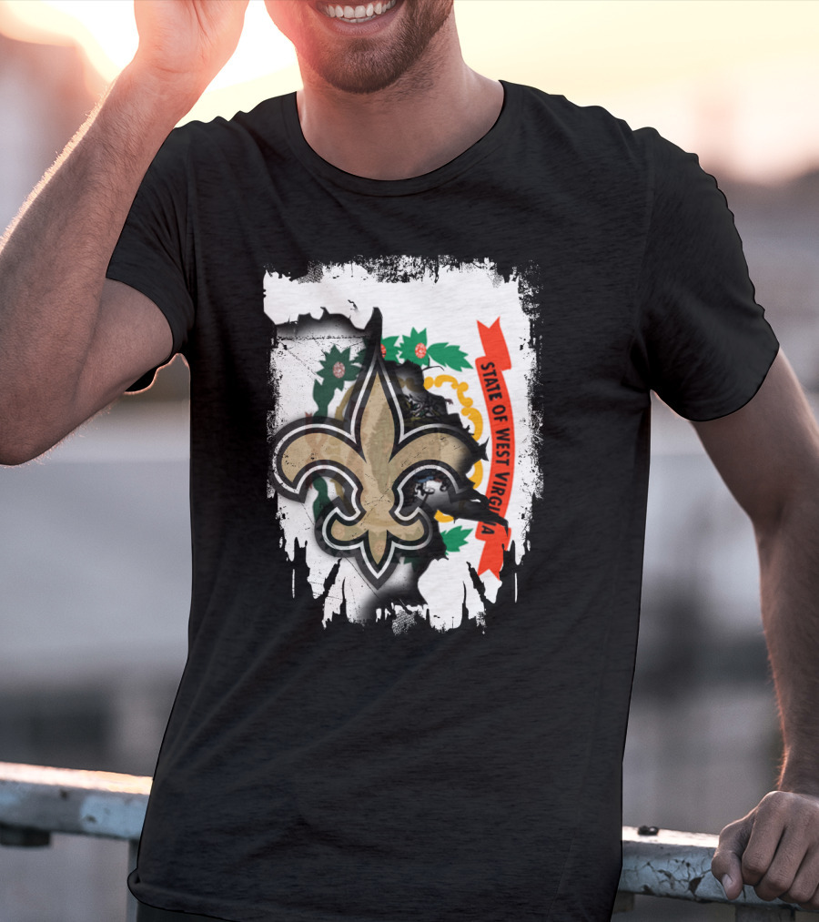 State Of West Virginia Fleur-de-lis Saints T-Shirt