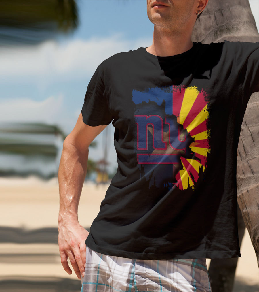 Arizona State Outline With New York Giants T-Shirt