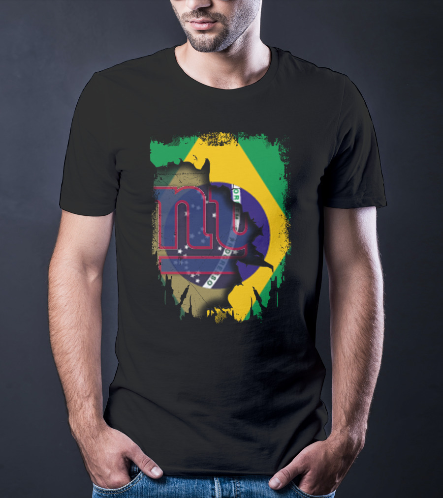 Giants Brazil Collaboration With Brazilian Flag And Giants T-Shirt