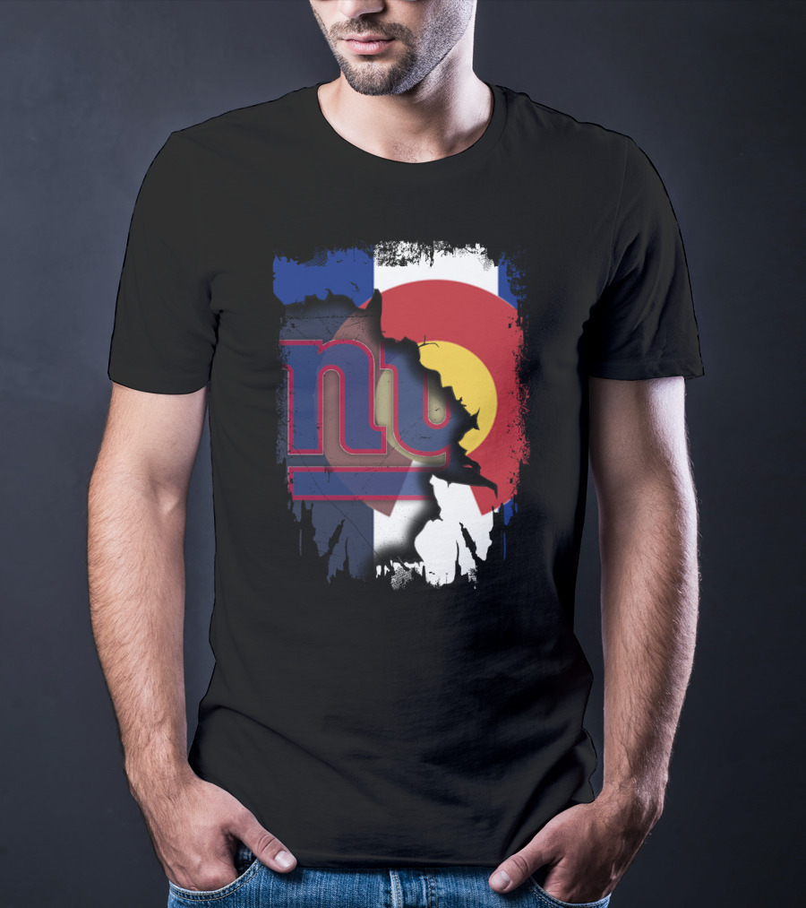 Colorado Flag Blended With Giants Logo Together T-Shirt