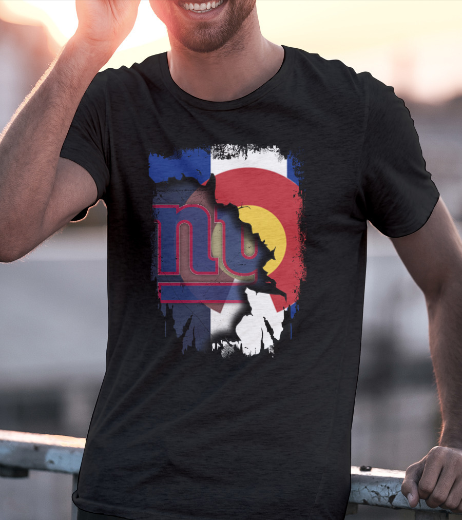 Colorado Flag Blended With Giants Logo Together T-Shirt