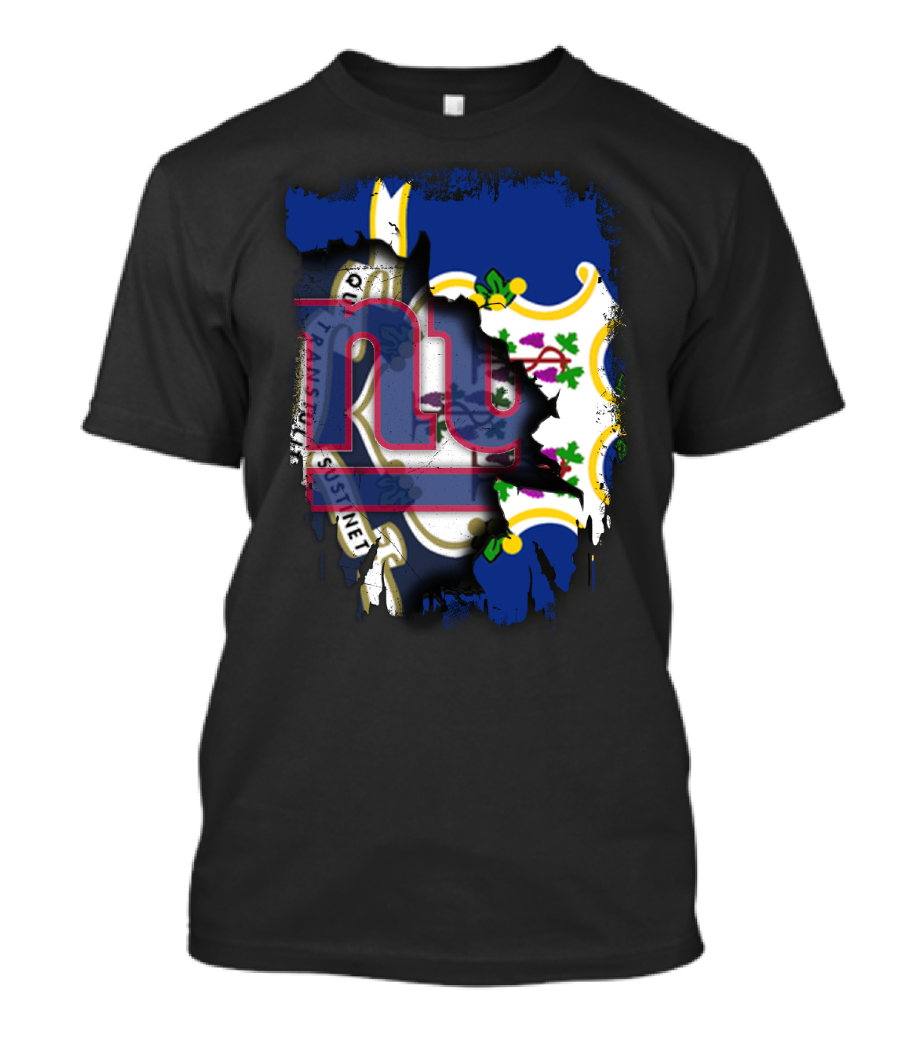 Together Connecticut With New York Giants Fan Emblem T-Shirt