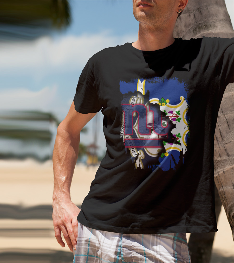 Together Connecticut With New York Giants Fan Emblem T-Shirt