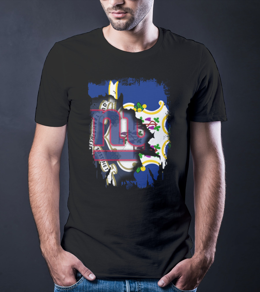 Together Connecticut With New York Giants Fan Emblem T-Shirt