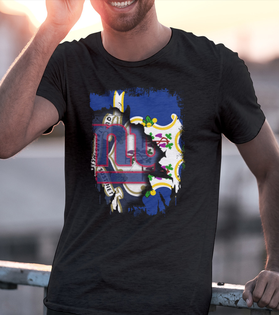 Together Connecticut With New York Giants Fan Emblem T-Shirt