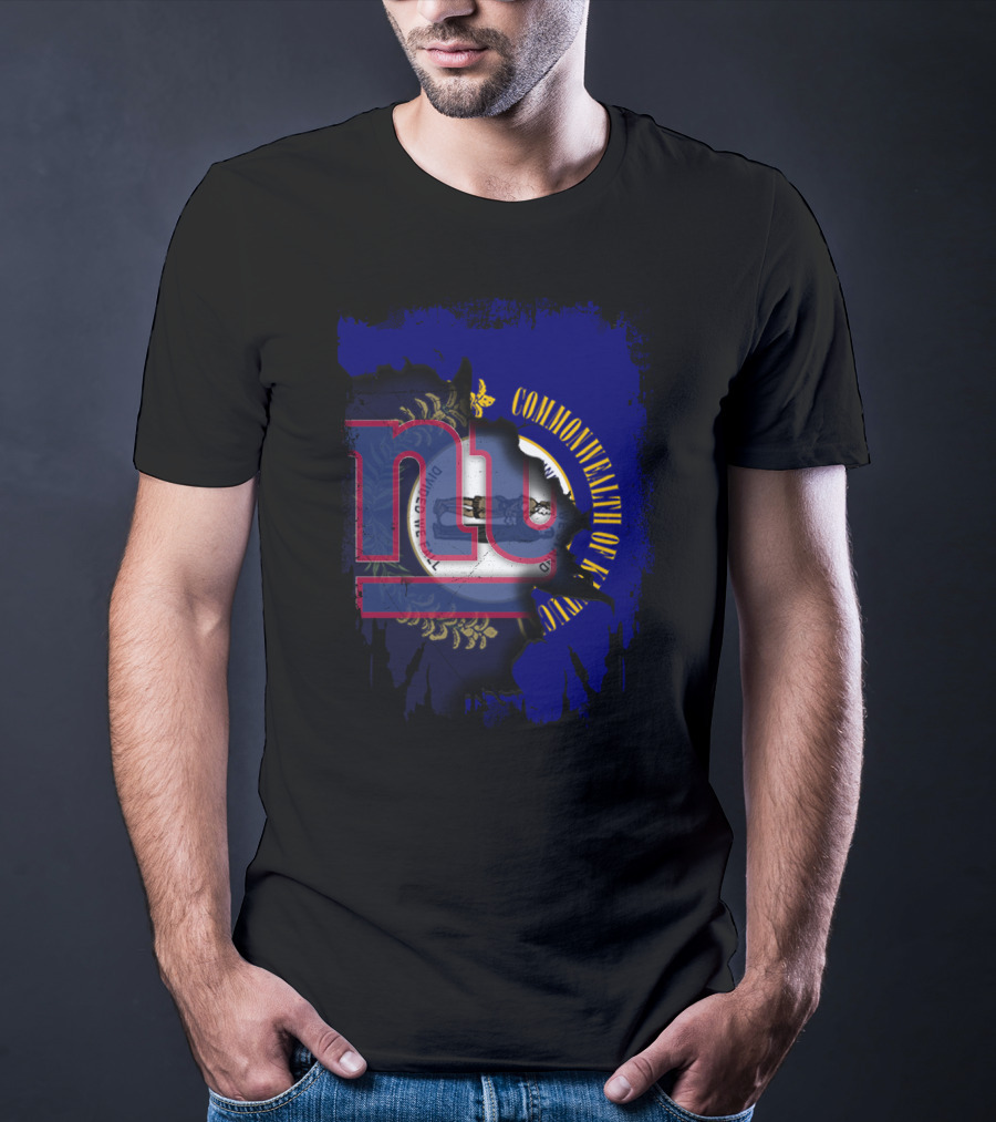 Commonwealth Of Kentucky With Giants NY Logo Fusion T-Shirt
