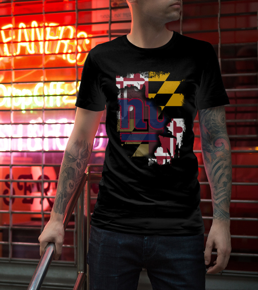 Maryland Pride With New York Giants Fusion T-Shirt