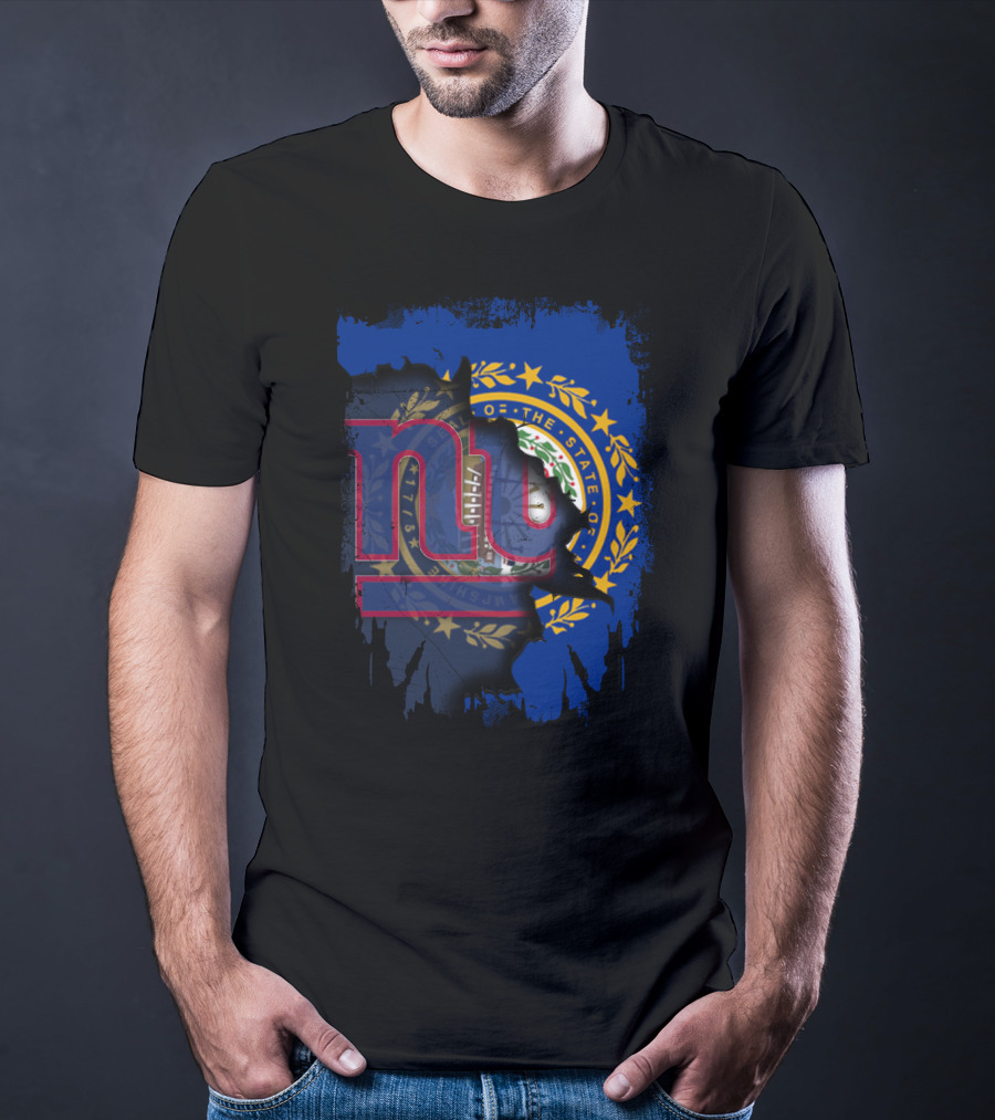 New Hampshire State Seal With Giants Football Logo Combination T-Shirt