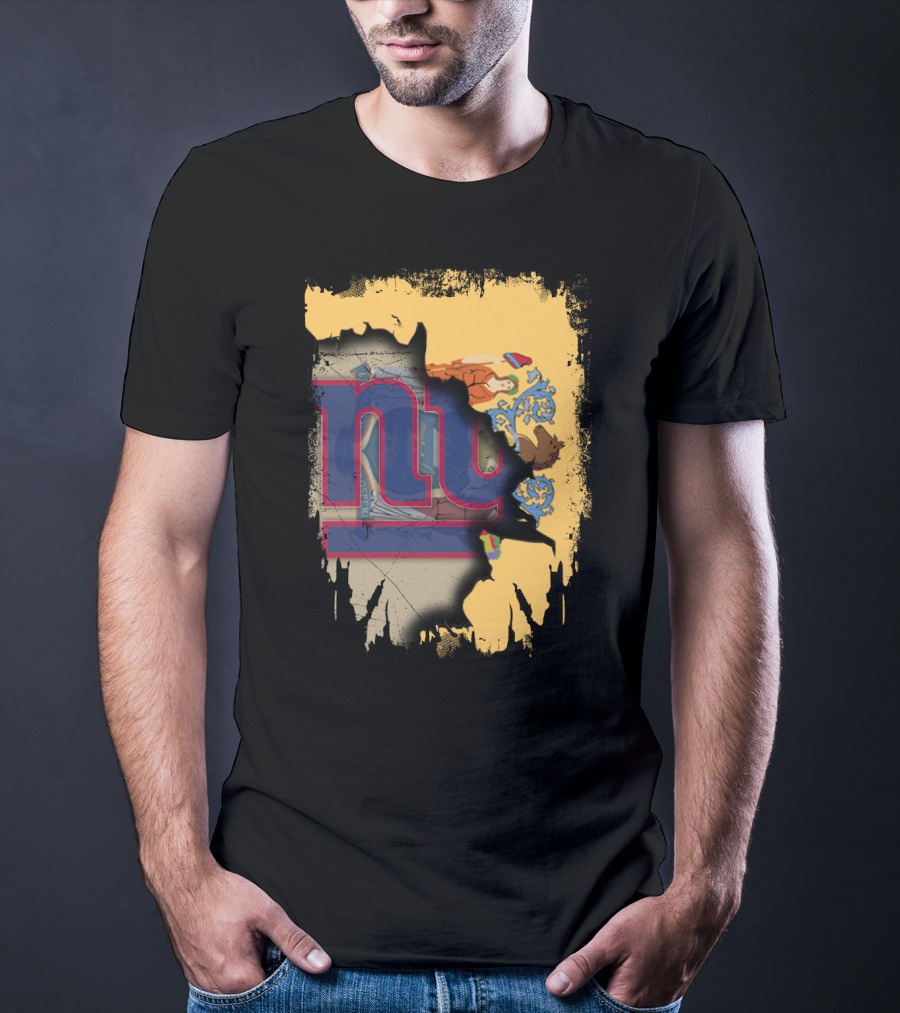 New Jersey Giants Together Flag Fusion T-Shirt