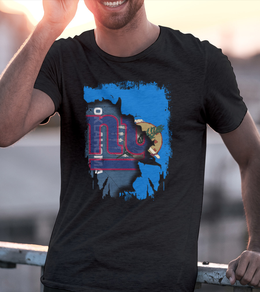 Oklahoma Together With Giants NY Football Flag Fusion T-Shirt