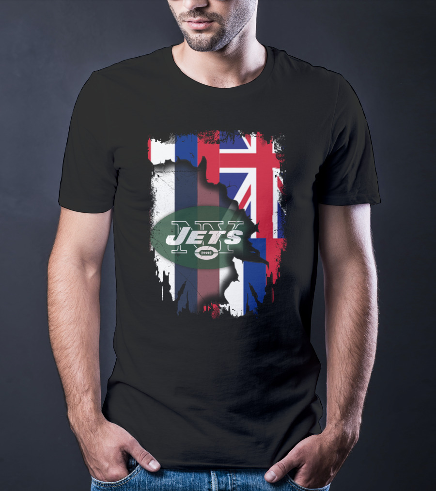 Together Hawaii Flag New York Jets T-Shirt
