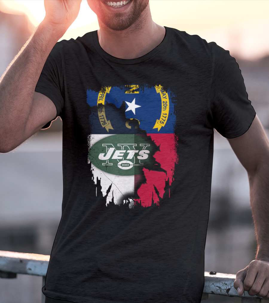 North Carolina Flag Jets Logo Fusion T-Shirt