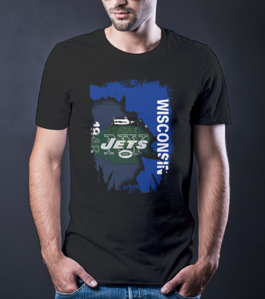 Wisconsin 1848 New York Jets Football Collaboration T-Shirt