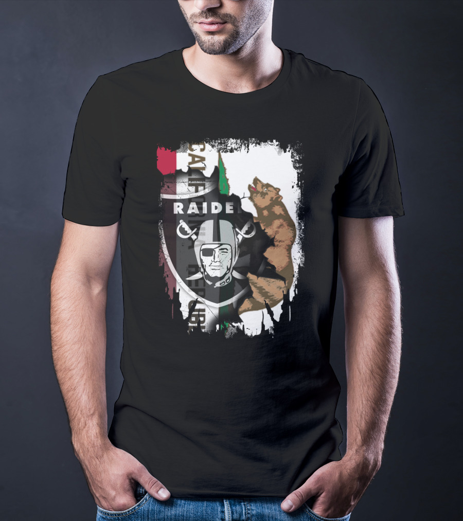Together California Raiders With Bear And Flag T-Shirt
