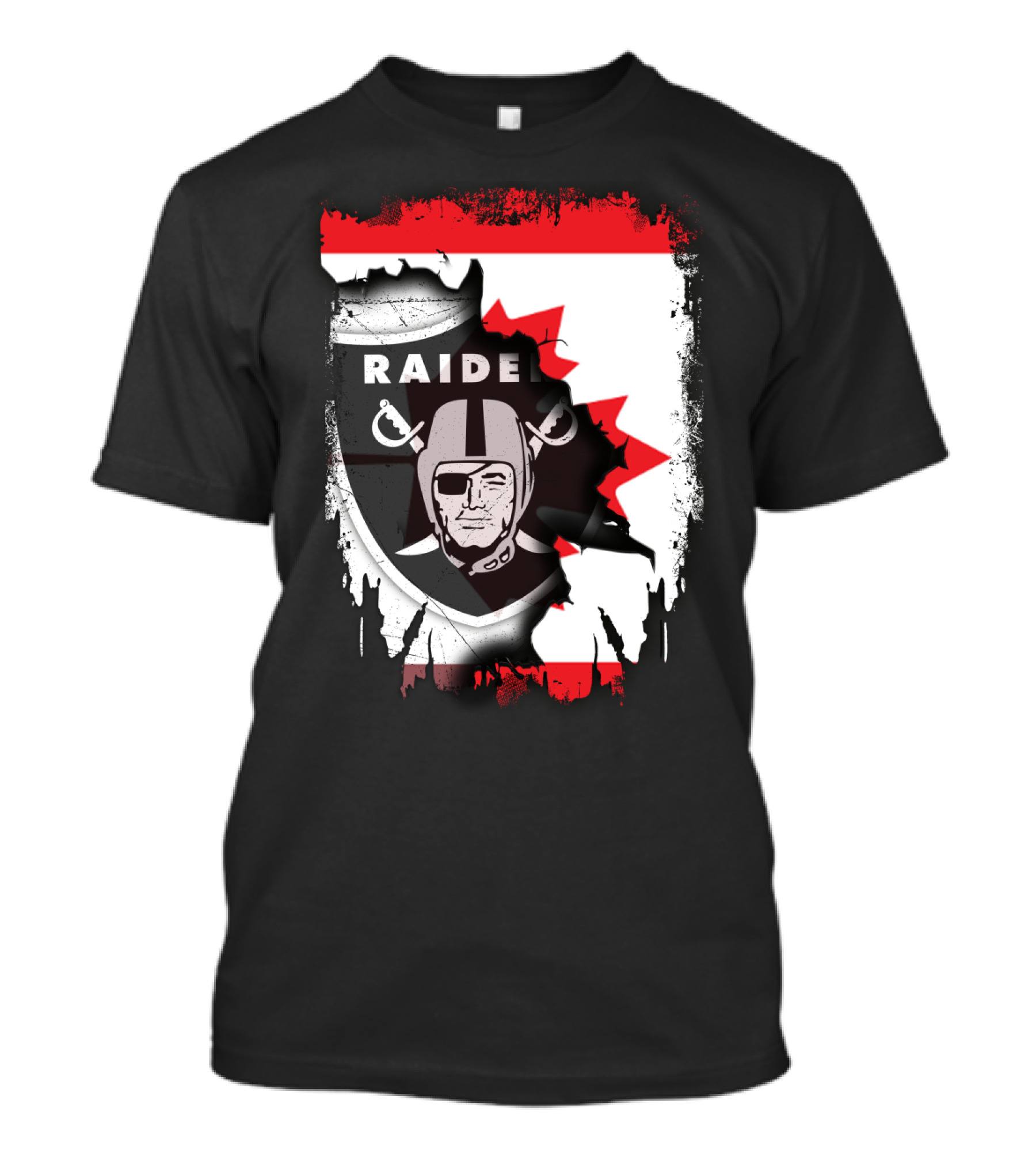 Together Canada With Raiders Iconic Emblem Maple Leaf Integration T-Shirt