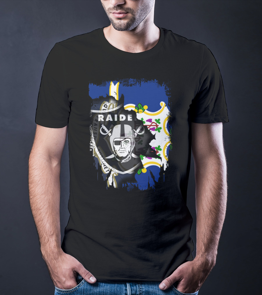 Connecticut Proud With Raiders Iconic Fusion T-Shirt