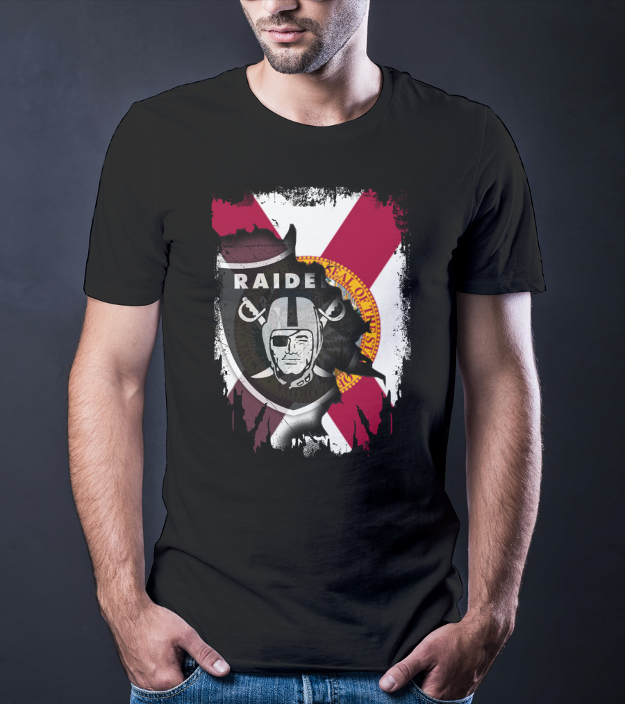 Florida Raiders United With State Seal And Bold X Flag T-Shirt