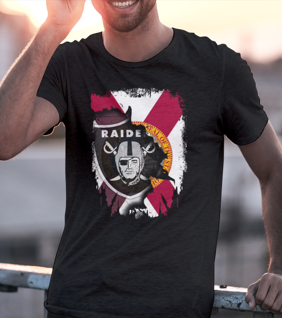 Florida Raiders United With State Seal And Bold X Flag T-Shirt