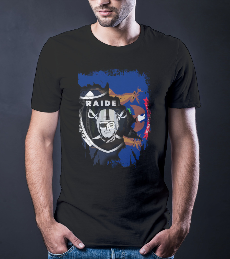 Michigan Raiders Together With State Flag And Iconic T-Shirt