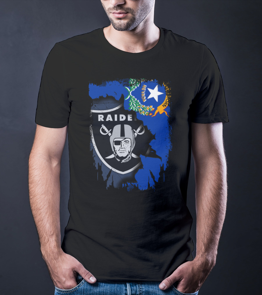 Nevada Raiders United With State Flag Emblem T-Shirt