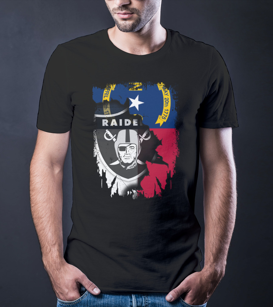 North Carolina Flag With Raiders April T-Shirt