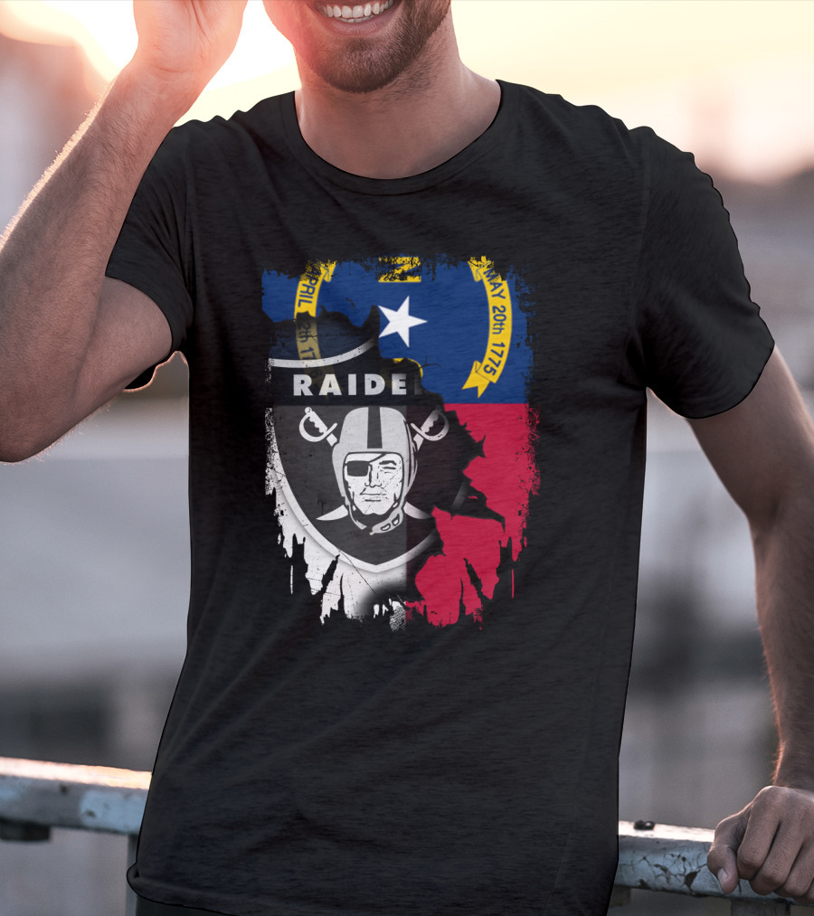North Carolina Flag With Raiders April T-Shirt