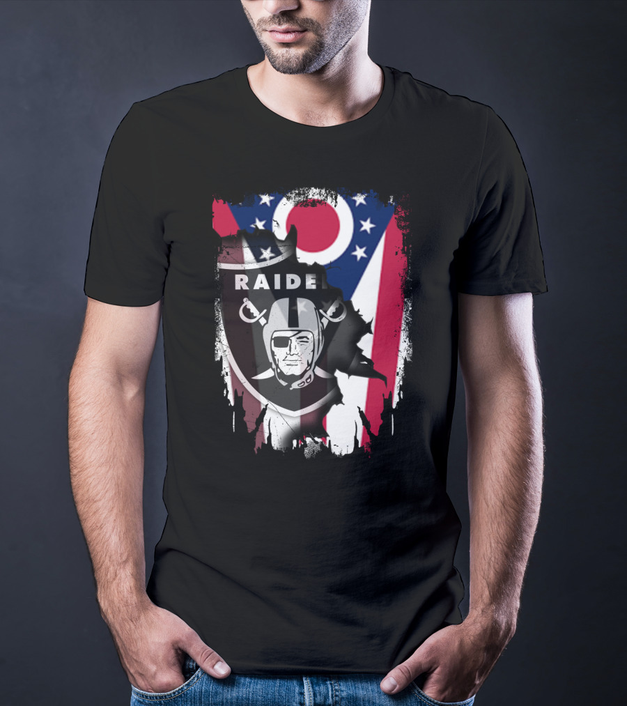 Ohio Pride With Raiders Logo Fusion T-Shirt