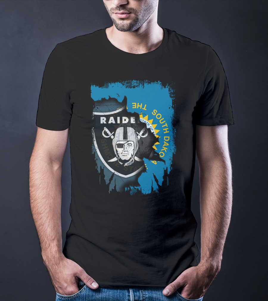 South Dakota Raiders Shield With State Flag Elements T-Shirt