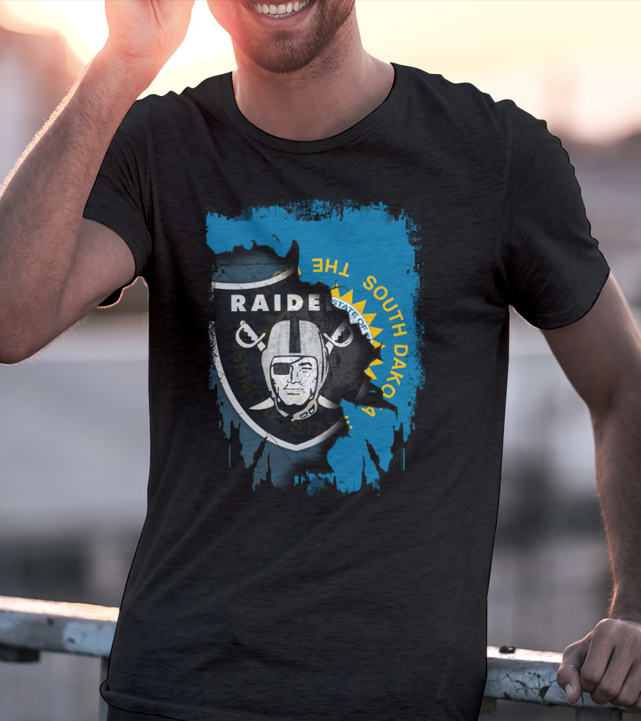 South Dakota Raiders Shield With State Flag Elements T-Shirt