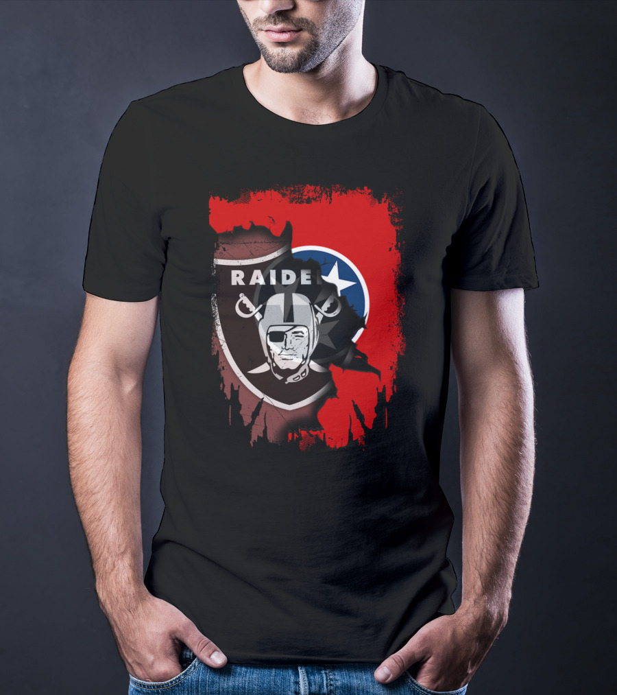 Raiders And Tennessee United With Iconic Helmets And Stars T-Shirt